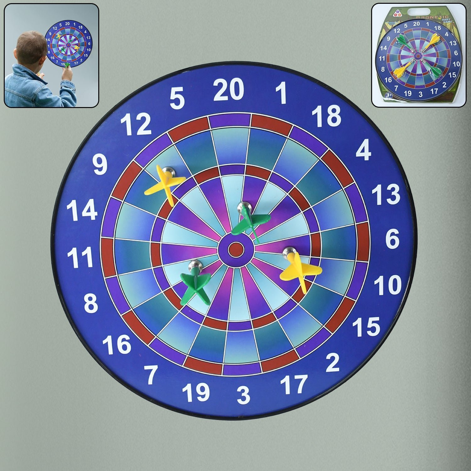 Magnetic Dartboard – Safe Indoor Game Set with 4 Colorful Darts