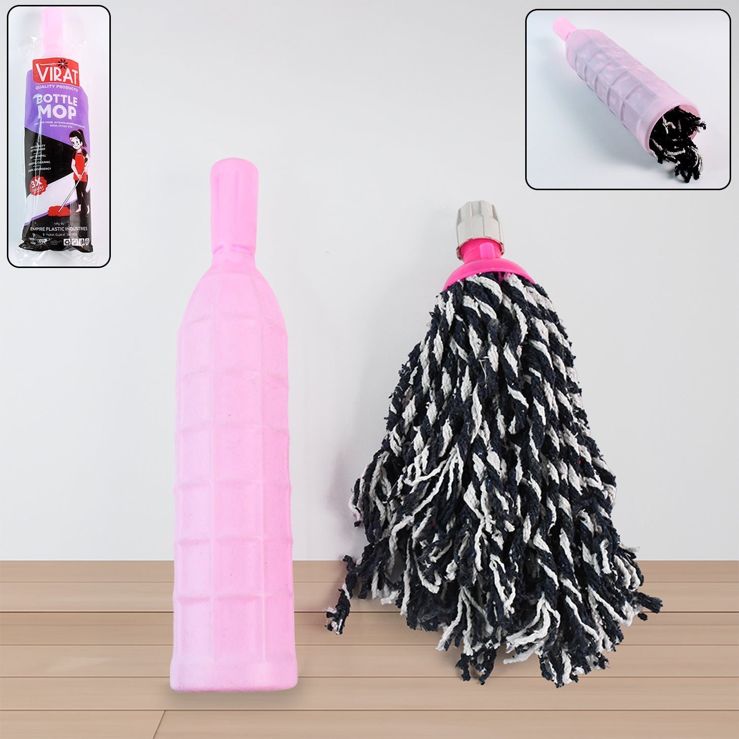 Floor Cleaning Mop Refill – Durable Bottle Grip & Absorbent Cotton Head