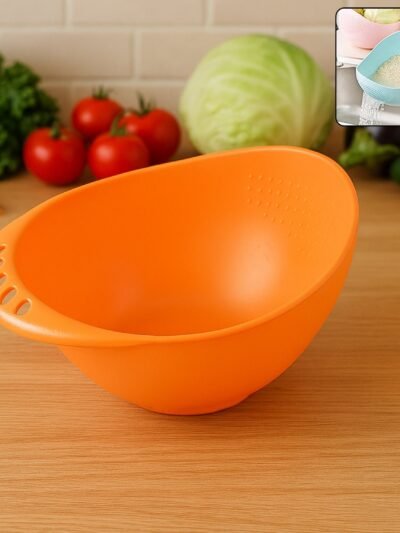 Rice Washing Bowl – Durable Plastic Vegetable Strainer | Tidy Table