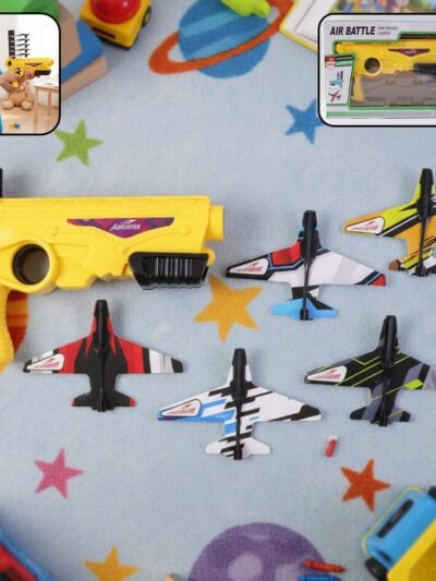 Air Battle Plane Launcher Toy – Safe Foam Glider Set for Kids