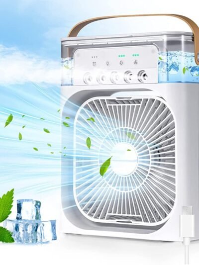 Portable Air Cooler Fan � Personal Cooling with 7-Color Light