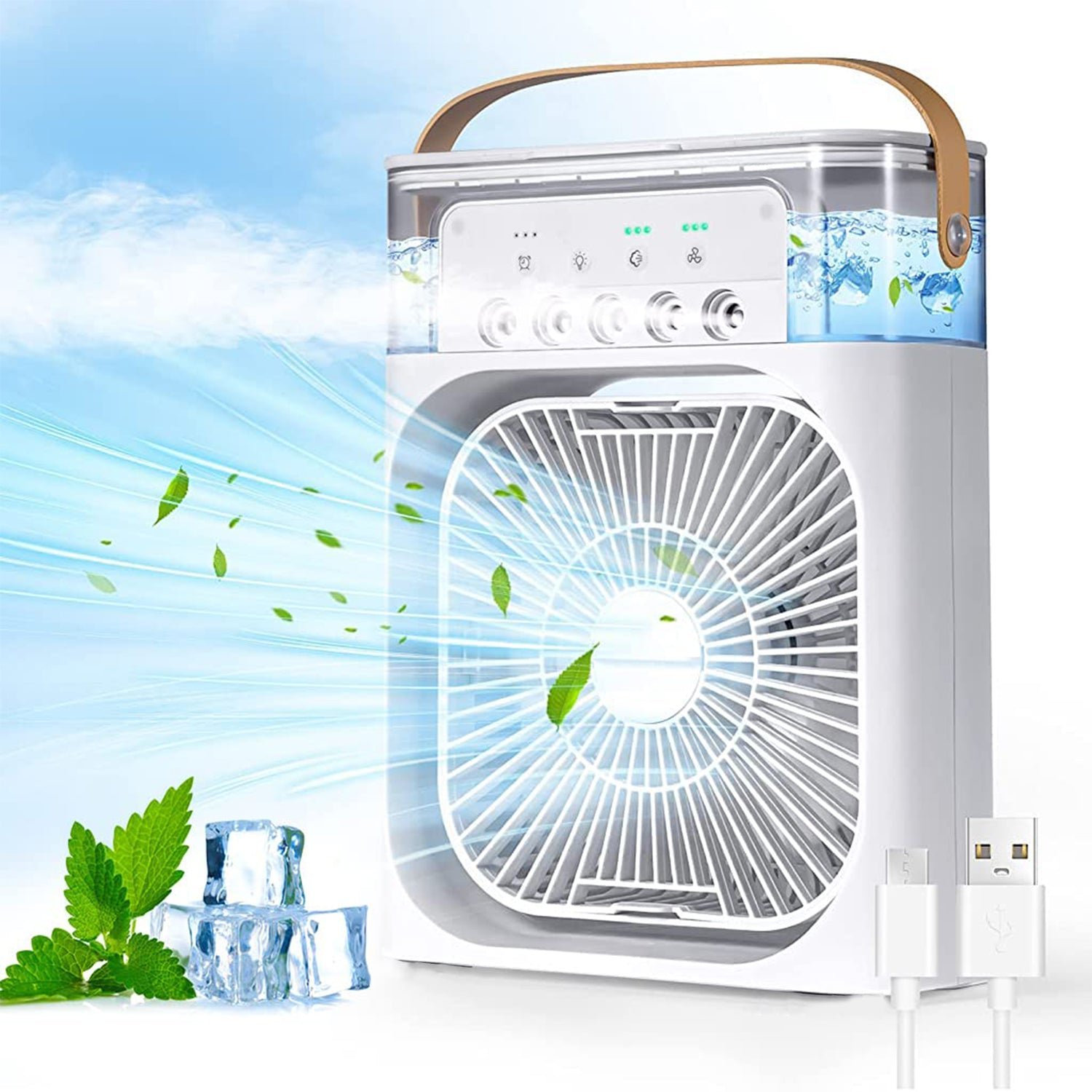 Portable Air Cooler Fan � Personal Cooling with 7-Color Light