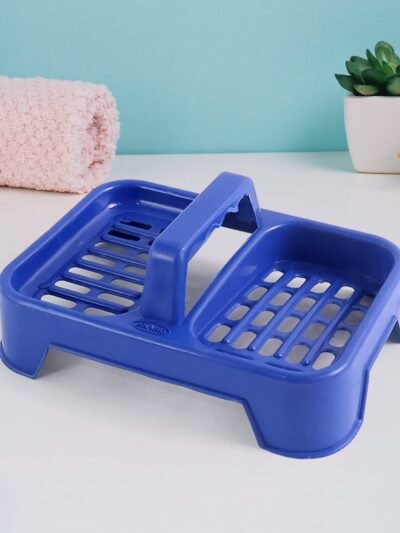 Double Soap Dish Stand – 2-in-1 with Handle & Drainage
