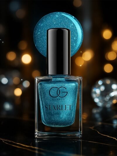Glitter Nail Paint – Aqua Bluebell, Quick Dry & Long Lasting