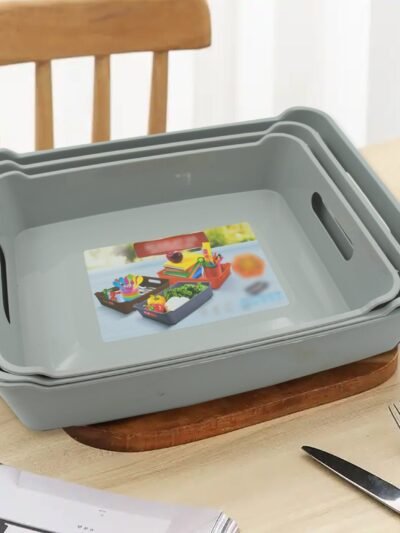 Plastic Storage Tray Set of 3 – Multi-Purpose Organizer | Organivo
