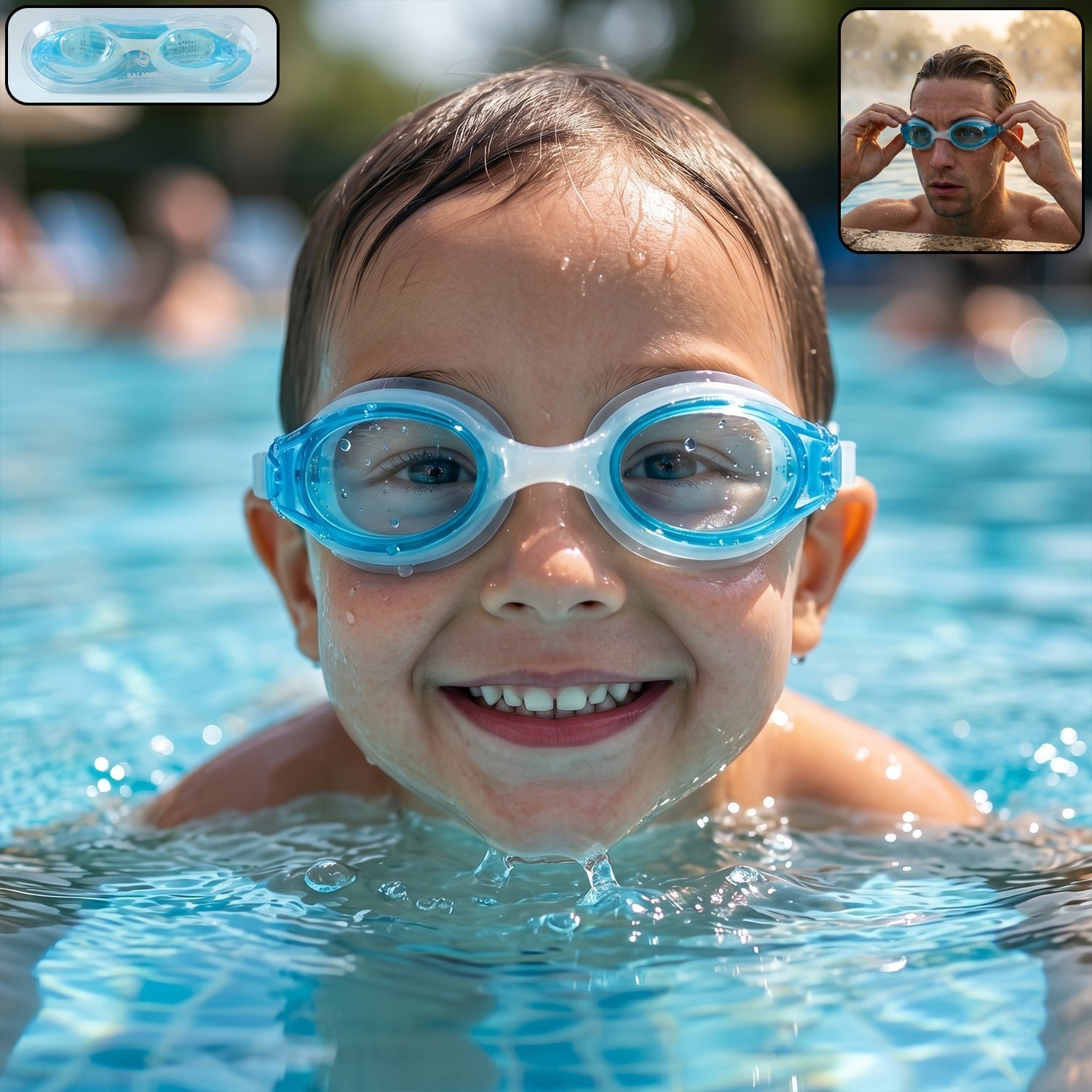 Children Swimming Goggles � Clear Vision & Leak Proof Fit