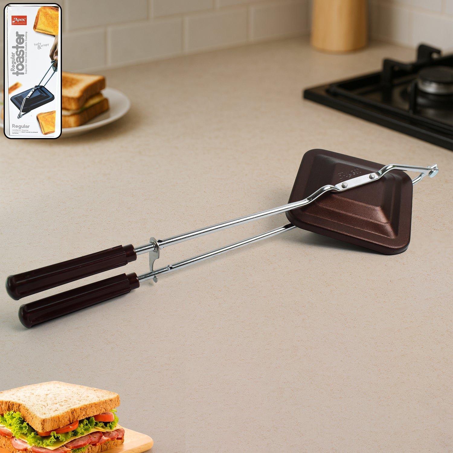 Gas Stove Sandwich Toaster – Durable Non-Stick Grill Maker