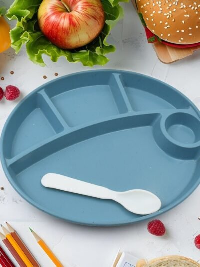 Biodegradable Kids Plate – 5-Compartment, BPA-Free | Jiaqi