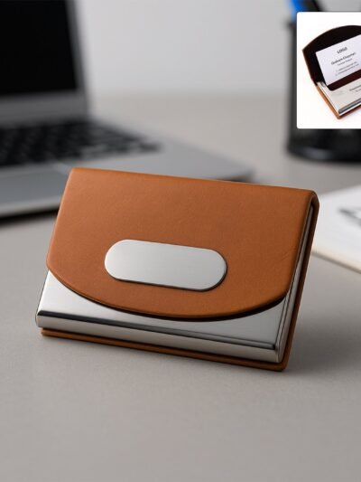 Leather Business Card Holder – Slim Magnetic Closure Case