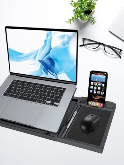 Foldable Laptop Stand – Ergonomic & Portable for Desks | Desk Crew