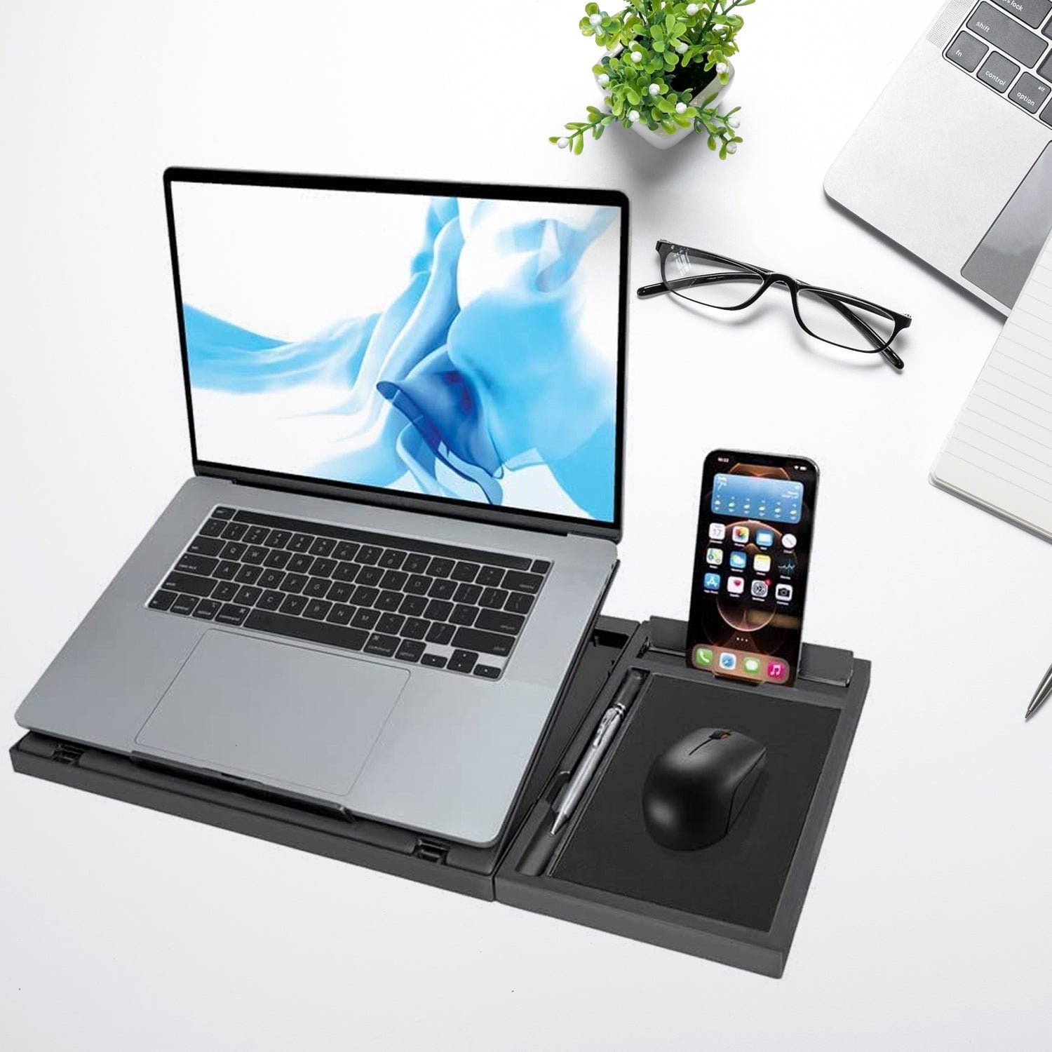 Foldable Laptop Stand – Ergonomic & Portable for Desks | Desk Crew