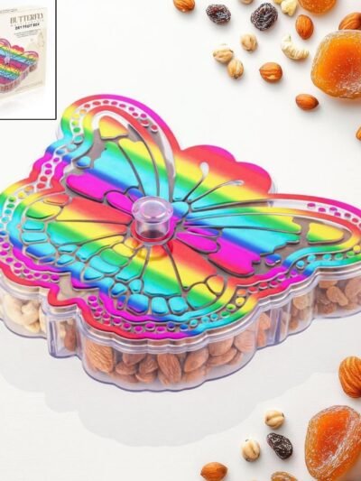 Butterfly Dry Fruit Box – 4-Compartment Storage | Tidy Table