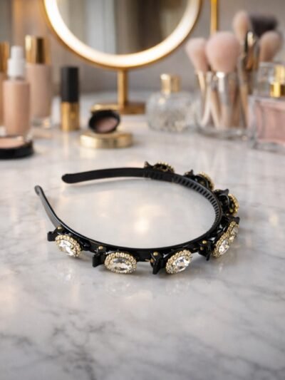 Crystal Studded Hairband – Elegant Accessory for Women & Girls