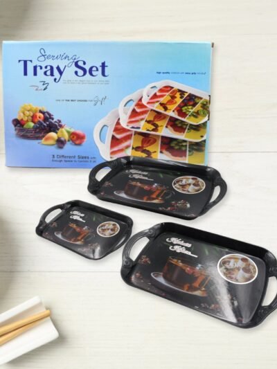 Serving Tray Set – Multicolor Mix Sizes, Lightweight & Stylish