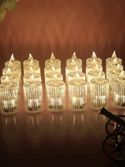 LED Flameless Decorative Candle Set – Smokeless Crystal Design