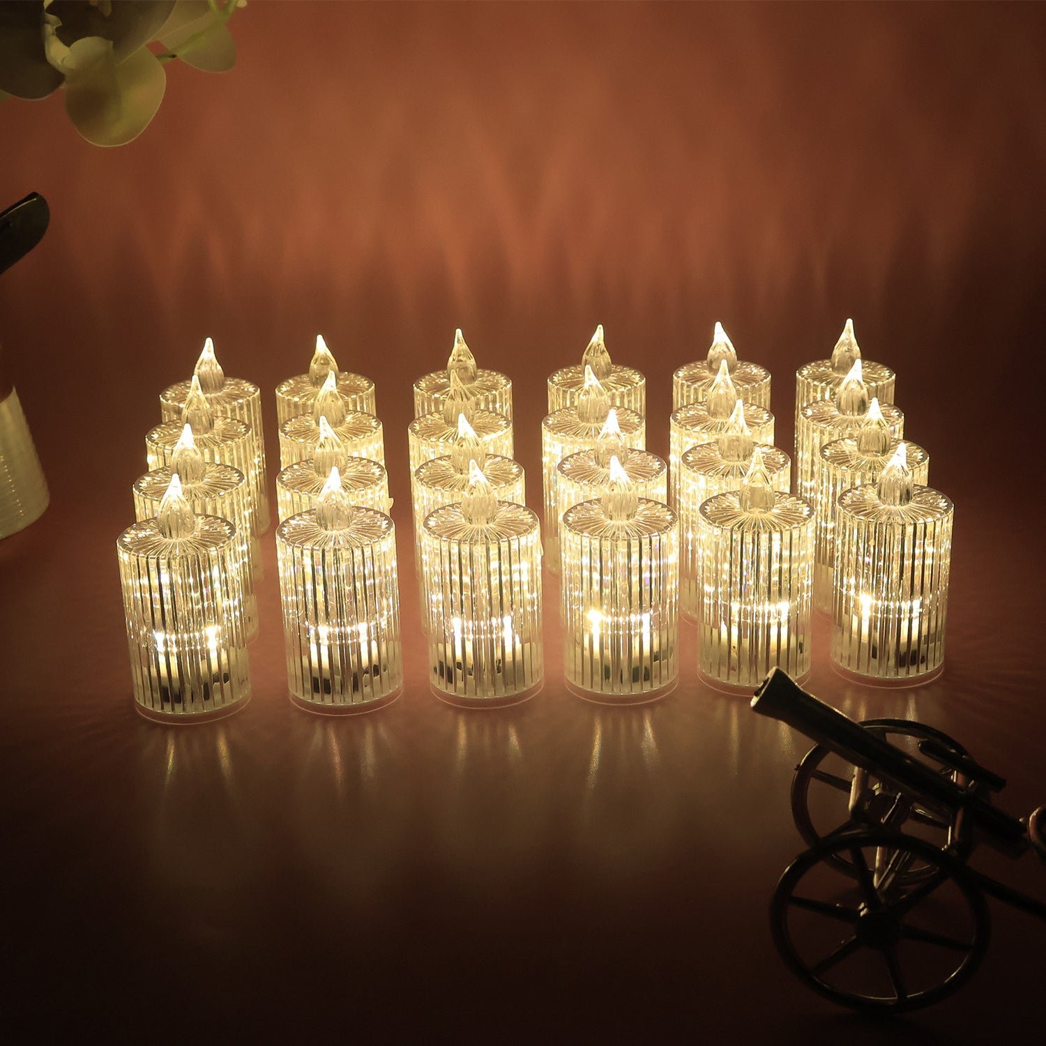 LED Flameless Decorative Candle Set – Smokeless Crystal Design