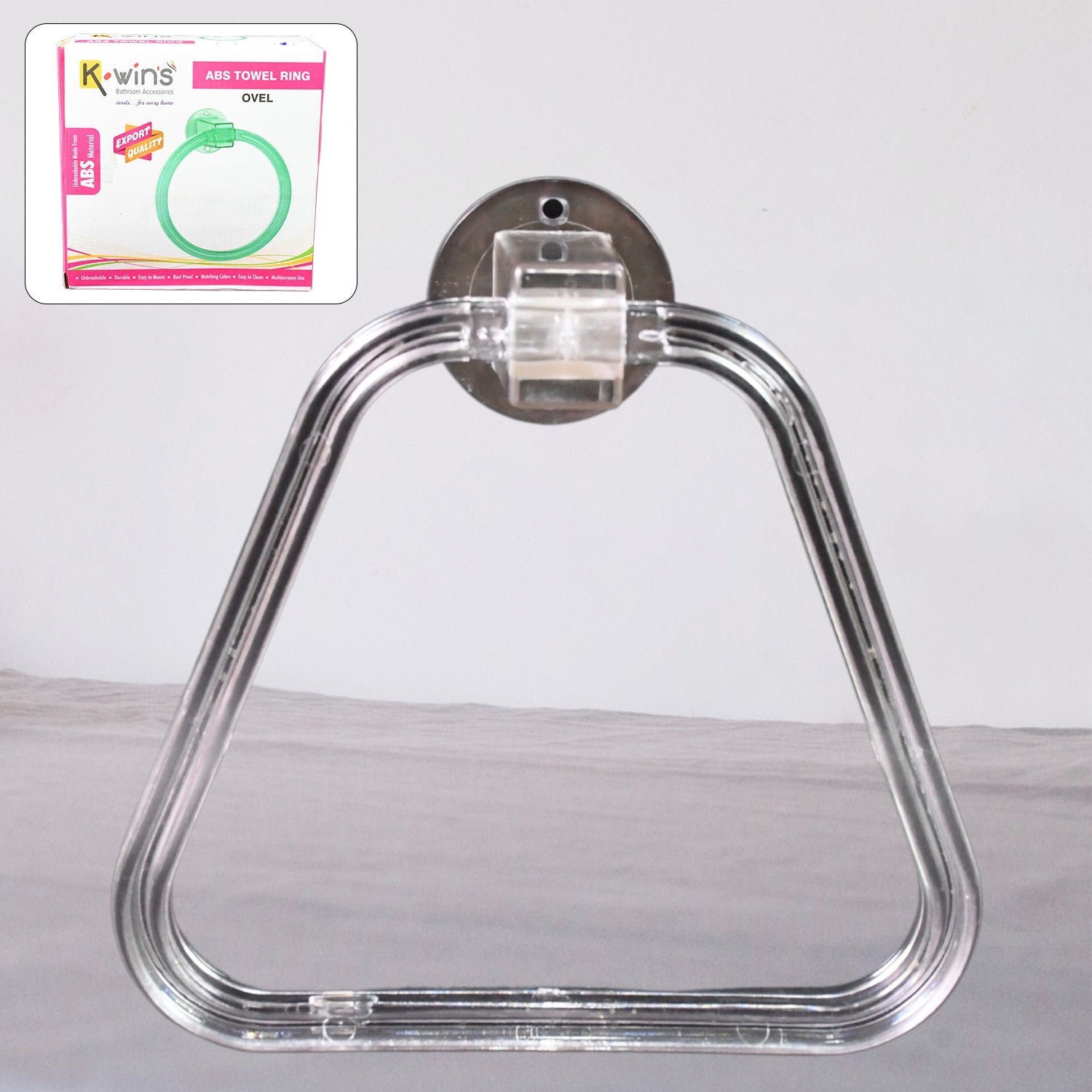 ABS Towel Ring Holder � Unbreakable Square Wall Mount | BathNova