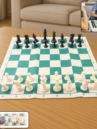 Portable Chess Set – Foldable, Travel-Friendly with Plastic Pieces