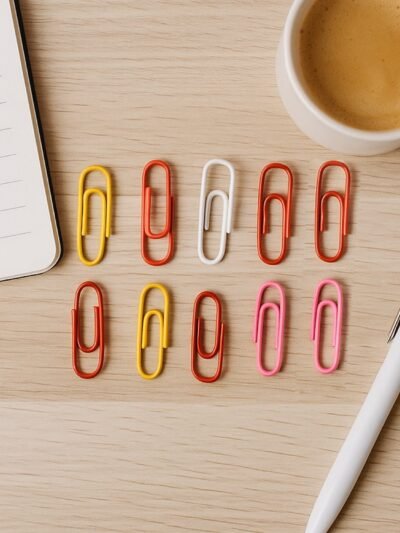 Vinyl-Coated Paper Clips – Colourful, Rust-Resistant Set (10 Pcs)