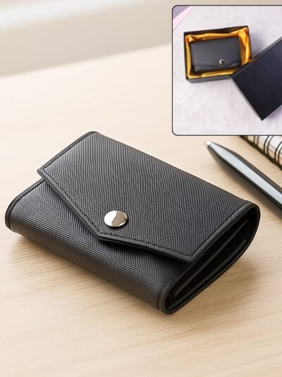 Compact Multi-Card Wallet – Secure Snap Closure & Sleek Design