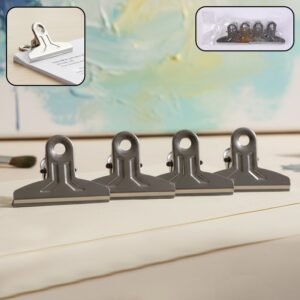 Heavy Duty Metal Paper Clamp Clips – Strong Grip & Durable 4 Pc Set