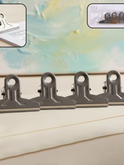 Heavy Duty Metal Paper Clamp Clips – Strong Grip & Durable 4 Pc Set