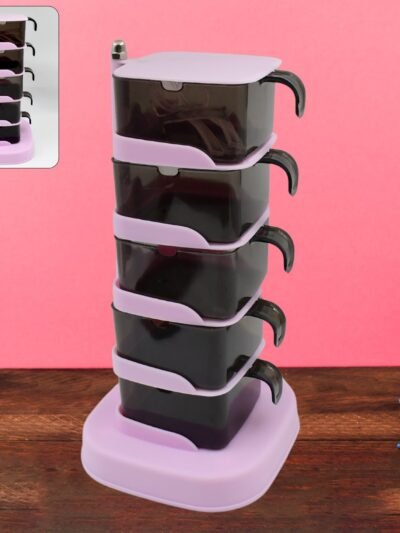 Rotating Spice Rack – 5-Section Vertical Organizer | Lunchie Bunchie
