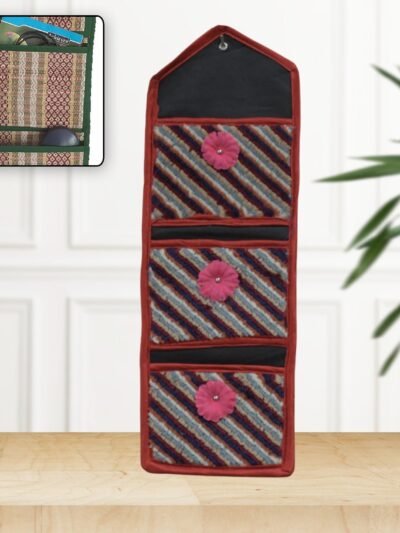 Foldable Hanging Organizer – 3 Pocket Wall Holder | Indo Glow