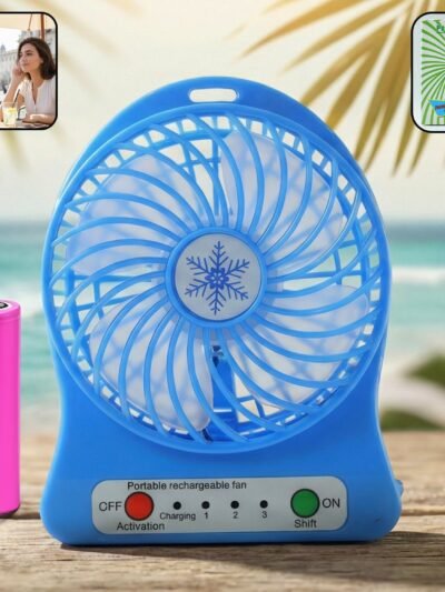 Portable Mini Table Fan – Rechargeable with Detachable Battery