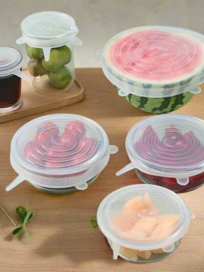 Silicone Food Covers – 6 Pc Reusable Stretch Lids | Tidy Table