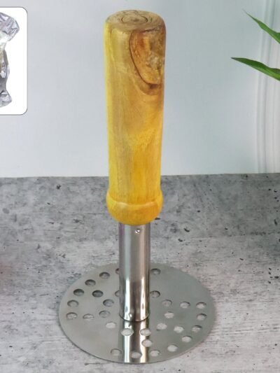 Stainless Steel Potato Masher – Ergonomic Wooden Handle | Quickslice