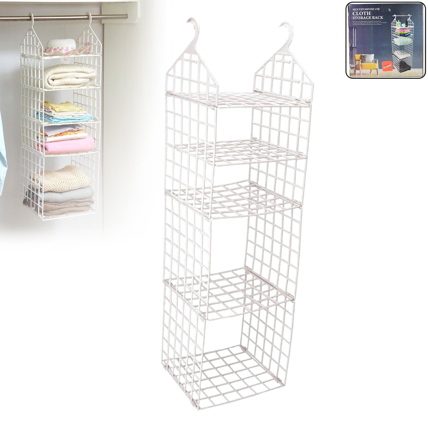 Folding Clothes Hanger – 5-Layer Space Saver Rack | Organivo