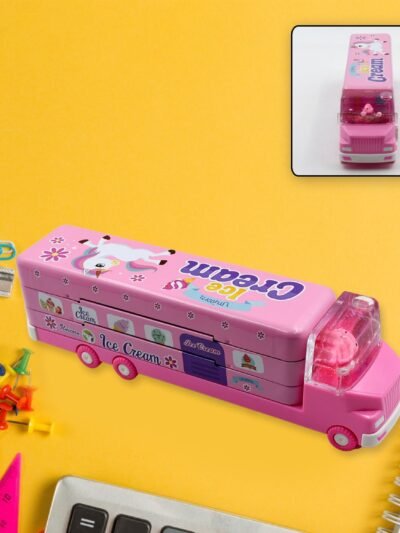 Kids Truck Pencil Case – Multi-Level Metal Double Decker | Indo Glow