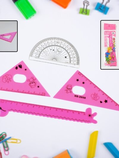 Giraffe Ruler Set – Durable 4 Pc Plastic Measuring Tools