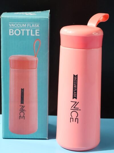 Plastic Water Bottle – Leak-Proof Pink 400ML Bottle with Strap