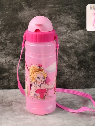 Kids Water Bottle 550ML – Leakproof with Cartoon Print & Strap
