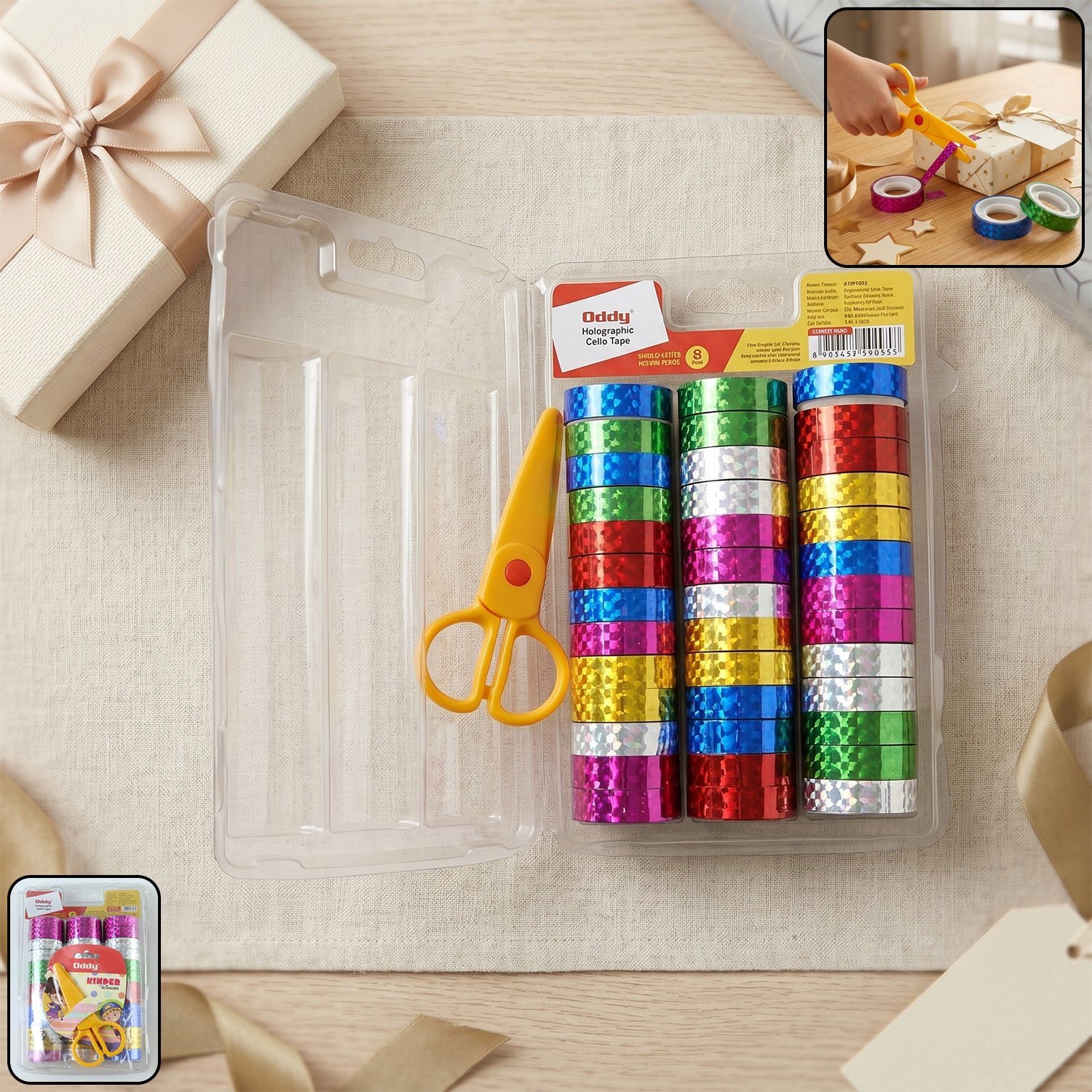 Holographic Decorative Tape Set � Vibrant 39-Roll Creative Kit