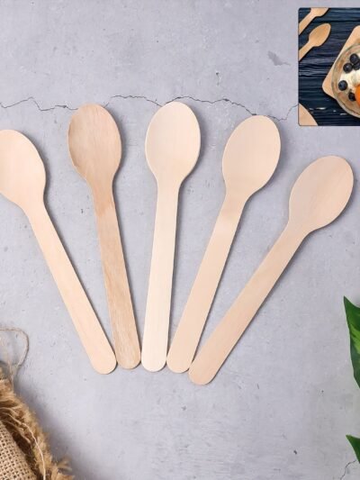 Disposable Wooden Spoon – 160mm Full-Size, 30 Pcs Pack