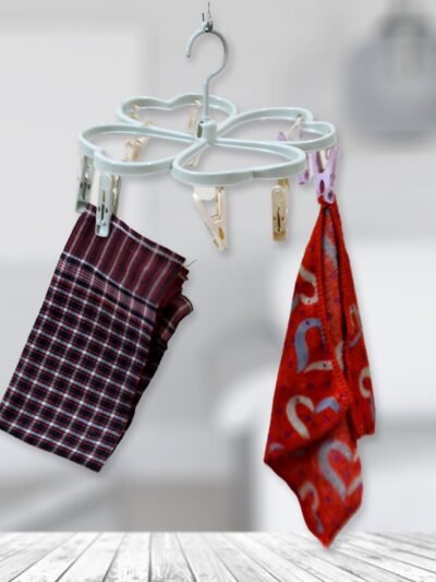 Cloth Drying Rack – Heart Shape with 8 Clips | Mini Bubbles