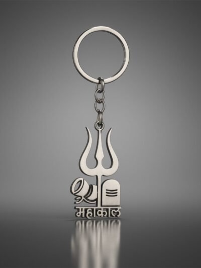 Mahakal Trishul Keychain – Durable Metal Spiritual Keyring for Devotees