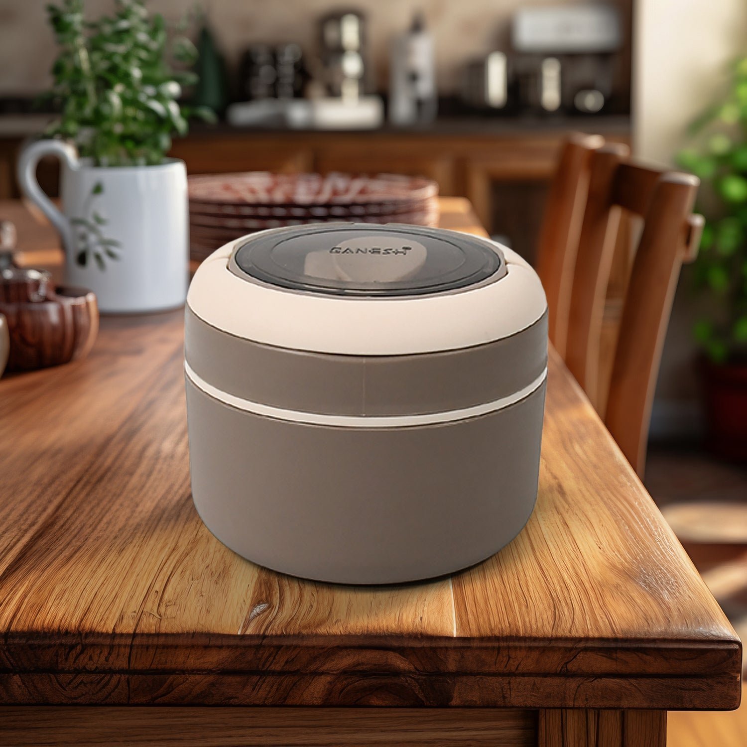 Insulated Lunch Box – Airtight, Leak-Proof with Spoon | Ganesh