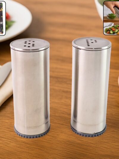 Stainless Steel Salt and Pepper Shaker Set – Durable & Stylish 2 Pc
