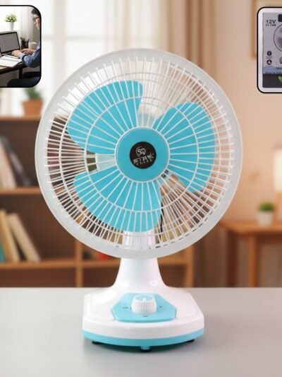 12V DC Table Fan – Adjustable Speed & High Airflow for Desk