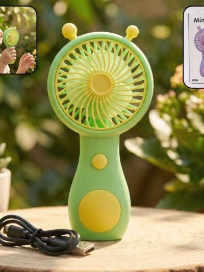 Rechargeable Mini Handheld Fan – Cute Cartoon USB Portable Cooler