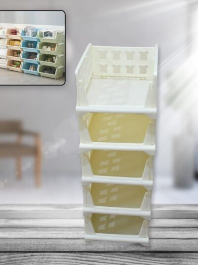 Stackable Storage Cart – 5-Layer Foldable Organizer | Organivo