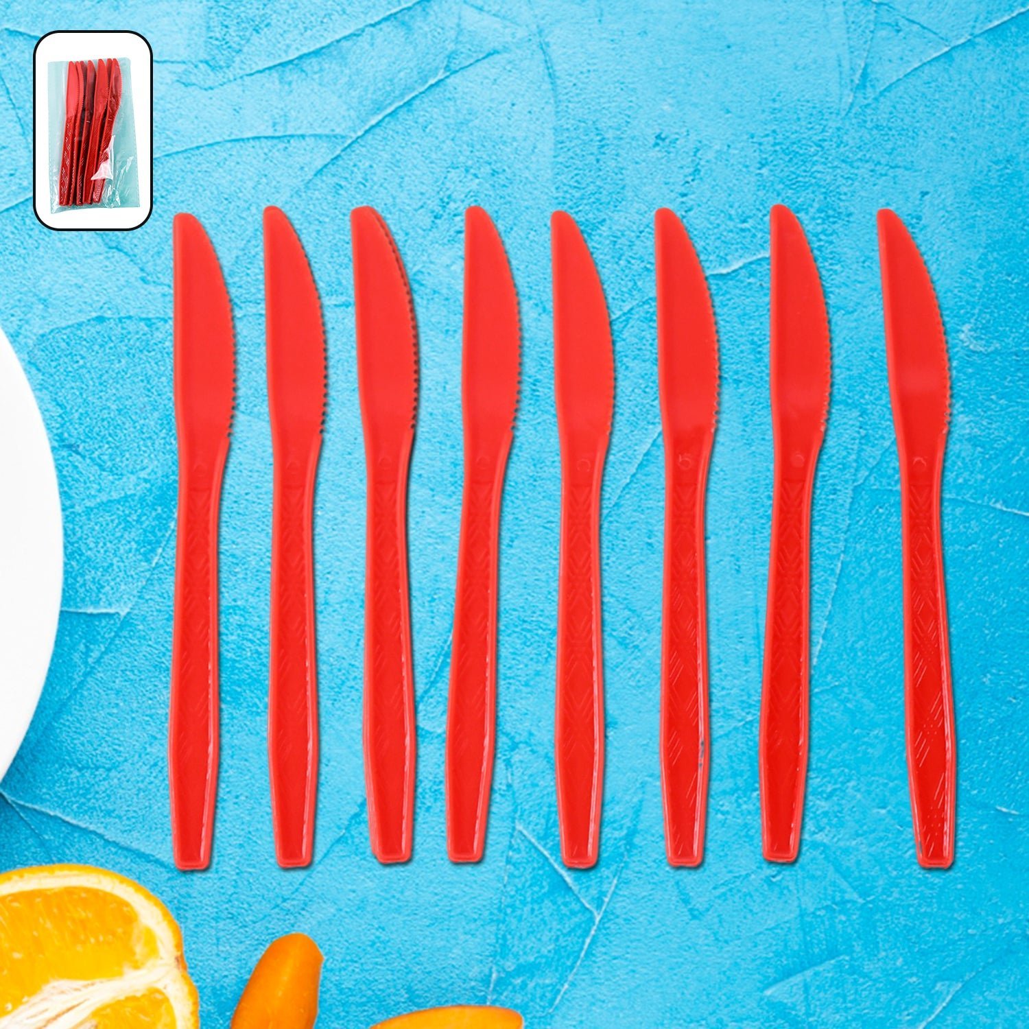 Plastic Knives – Durable Reusable Cutlery Pack of 8