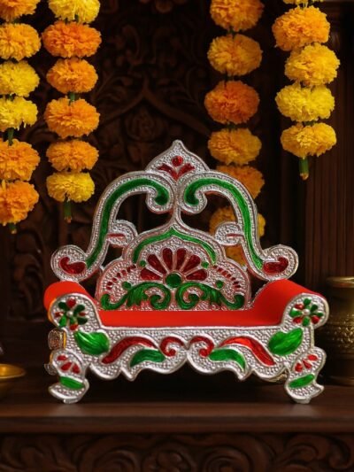 Small Decorative Singhasan – Elegant Plastic Throne for Pooja Idols