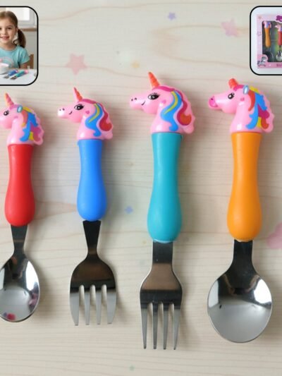 Unicorn Kids Spoon and Fork Set – Cute & Safe for Little Eaters