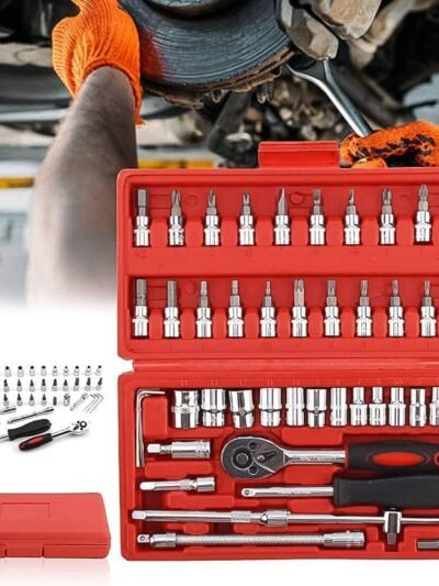 Socket 1/4 Inch Combination Repair Tool Kit – Durable 46-Piece Set