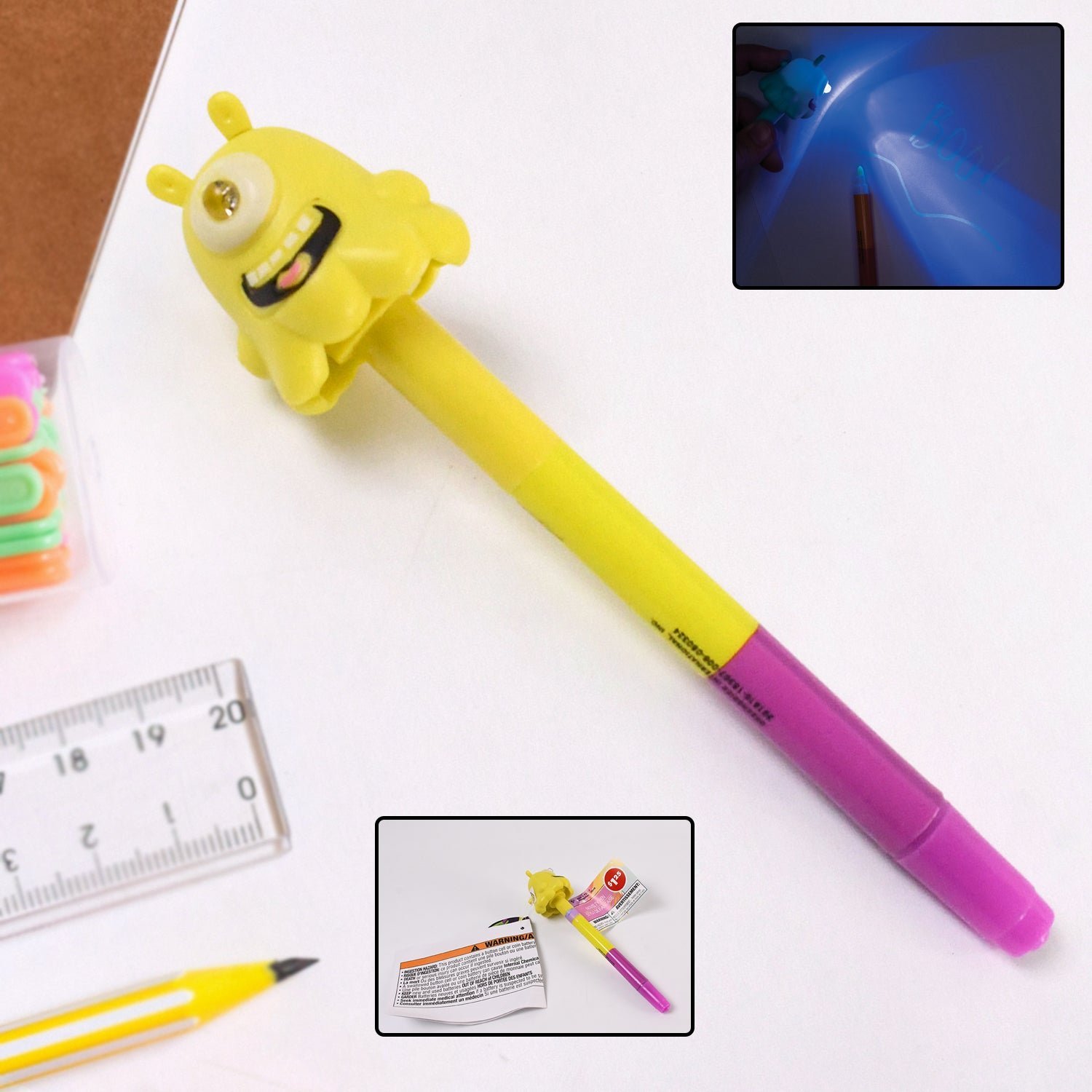3-in-1 Ball Pen with Marker & LED Light – Multifunctional Writing Tool